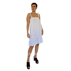 Κοντό Φόρεμα Βαμβακερό ρεγιόν με τιράντες 